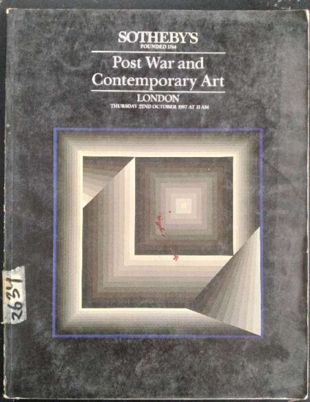 Sotheby's post war and contemporary art london, Thursday, 22nd october 1987 at 11 am