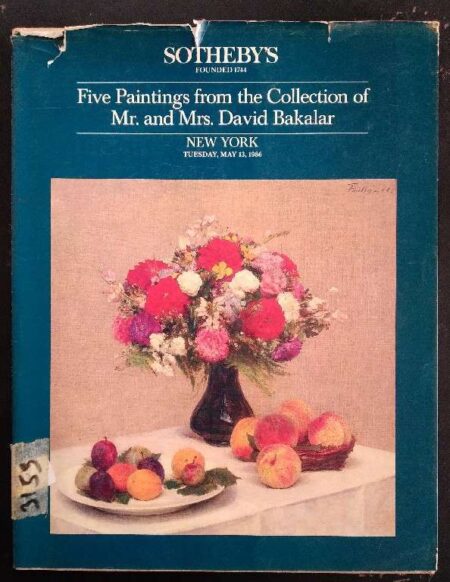 Sortheby's Five Painting From the Collection of Mr. Mrs. David Bakalar New York Tuesday, May 13, 1986