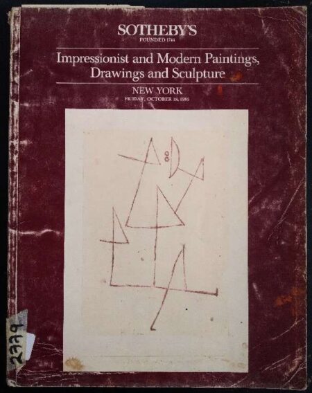 Sortheby's Impressionist Modern Painting Drawings And Sculpture New York Friday , October 18, 1985
