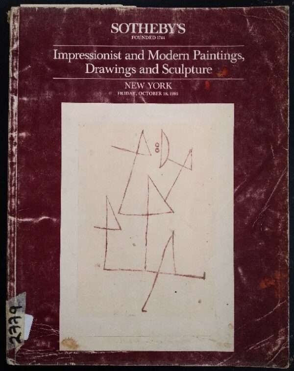 Sortheby's Impressionist Modern Painting Drawings And Sculpture New York Friday , October 18, 1985