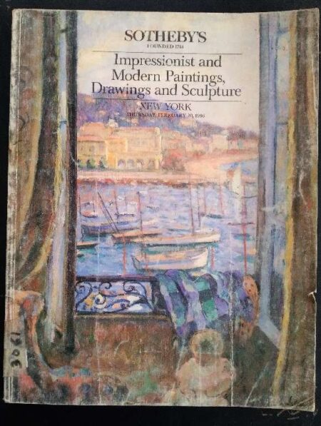 Sortheby's Impressionist And Moderb Paintings, Drawing And Sculpture New York Tursday, Friday 20, 1986