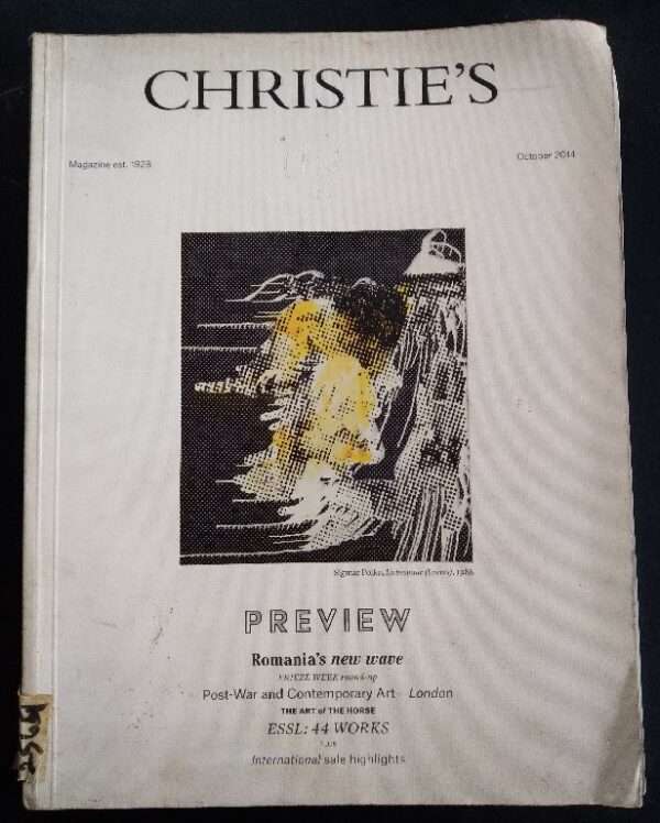 Christie's Preview Romania's New Rare New Wave Friexe Round up Post War And Contemporary Art London The Art of The Horse October 2014 International Sale Highlights