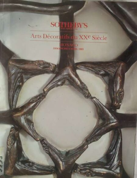 Sotheby's Art Decoratifs Du XX e Siecle Monaco Dimanche 4 Avril 1993