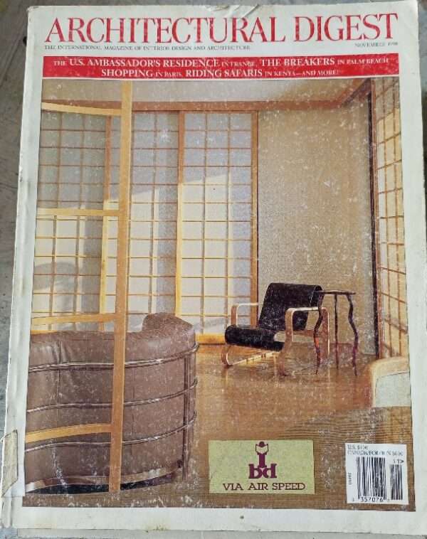 Architectural Digest The International Magazine of Interior Design And Architectural November 1998