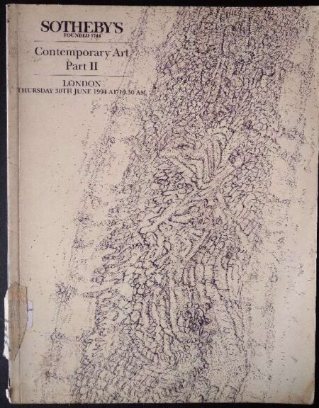 Sotheby's Contemporary Part II London Thursday 30th June 1994 At 10.30 AM