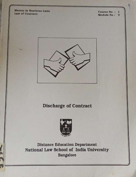 Discharge of Contract Distance Education Department National Law School of India University Bangalore