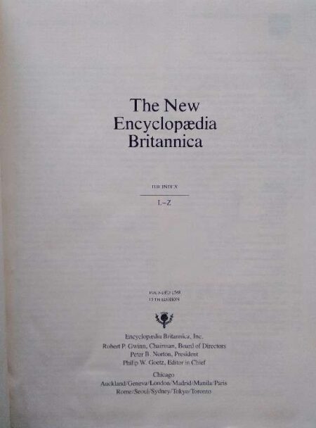 The new encyclopedia Britannica, Index 10, Reti Solovets, 15th edition