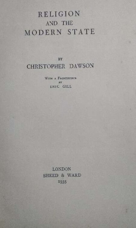 Religion And The Modern State Christopher Dawson