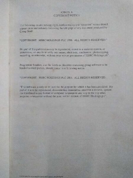ANNEX A COPYRIGHT NOTICE