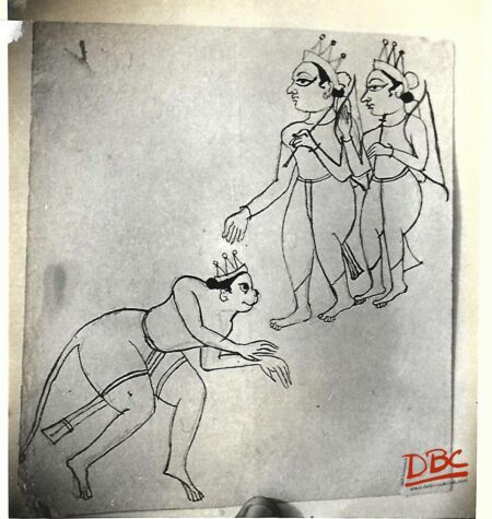Rajasthan Painting paper design Rama, Lakshmana and Hanuman