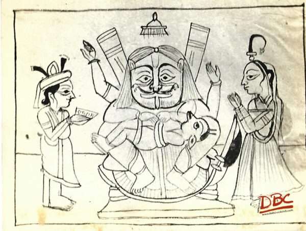 Rajasthan Painting paper design Narasima avatara