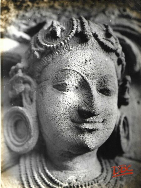 Bhuleaneswan Leusrai Temple closeup of a peiceful female true