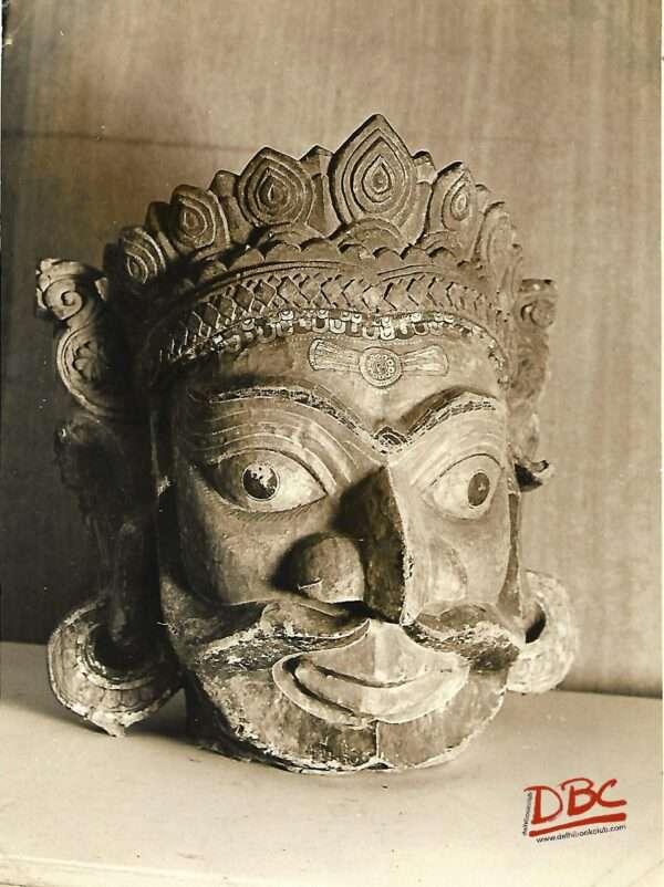 Mask With Beard and Moustache Gambhvia Mask Woodprinted(Orissa)