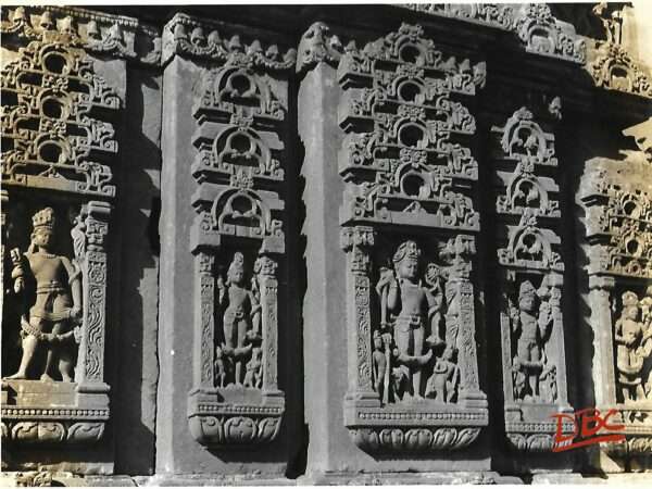 Osian Vishnu Temple An Image of Vishnu Along with other figure on the back side of the Temple.