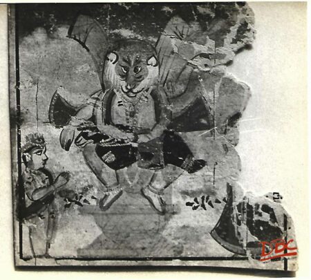 Painting Paper Rajasthan Seated Vishnu with Two Devotees