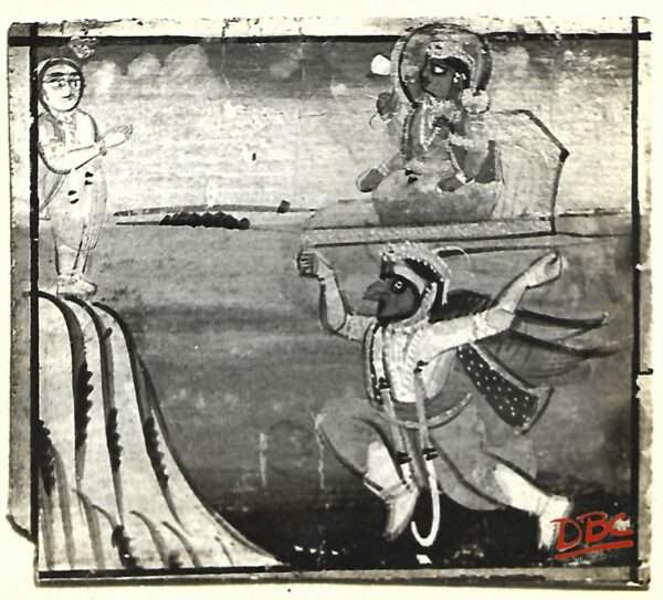 Painting Paper Rajasthan Growth Carrying Vishnu