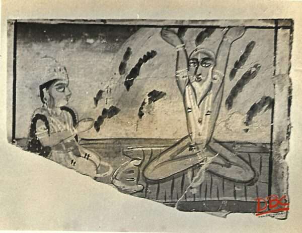 Painting Paper Rajasthan wrdha seated saints with a devotee