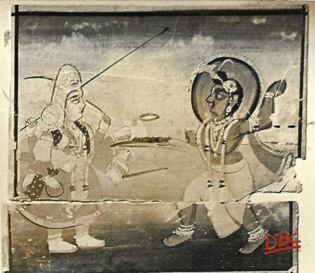 Painting Paper Rajasthan Krishna and Goddness Durga