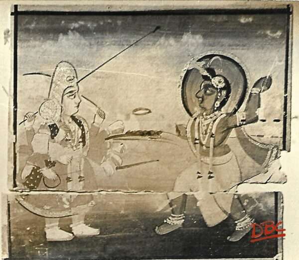 Painting Paper Rajasthan Krishna and Goddness Durga