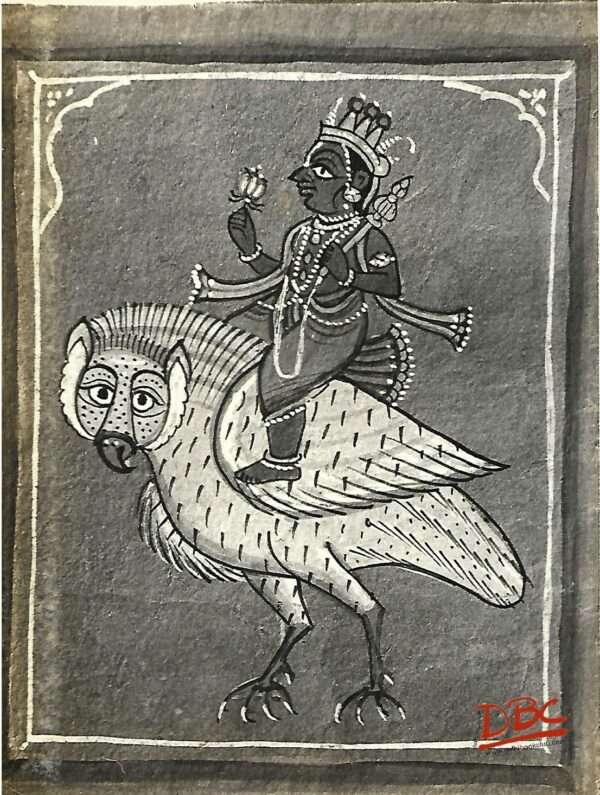 Painting Small Rajasthan God on Owl