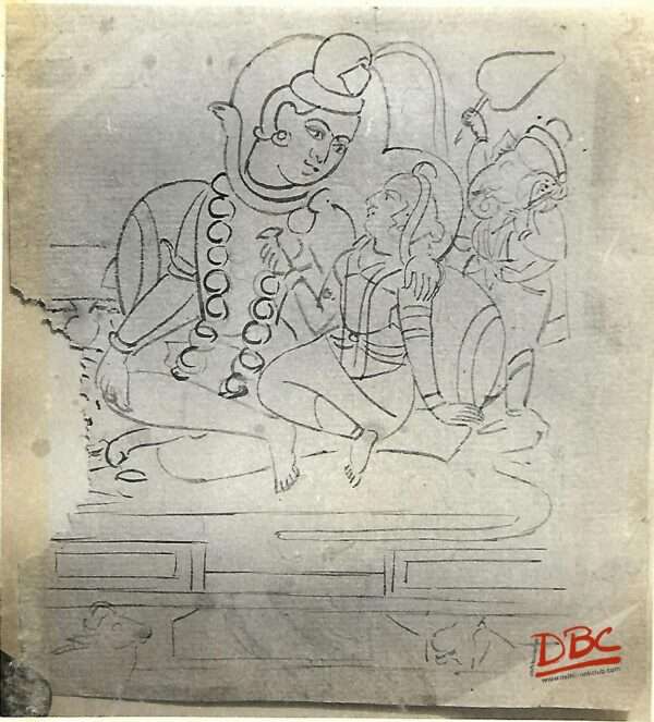 Paper Painting Drawing Rajasthan Shiva Parvati And Ganesha