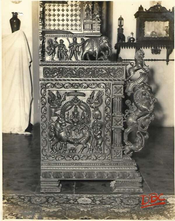 Side View of the Cupboard Showing The Wood Carving