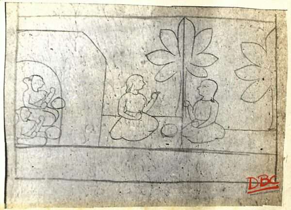From Seated Loding Painting Paper Drawing Rajasthan