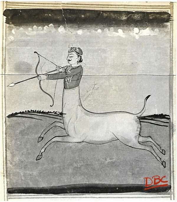 PAINTING PAPER RAJASTHAN HUNTER IN THE FORM OF THE DEER DHAMRASH