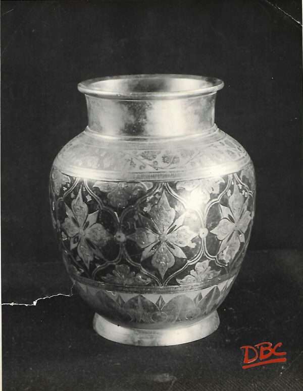 BRASS INAMELLED POT