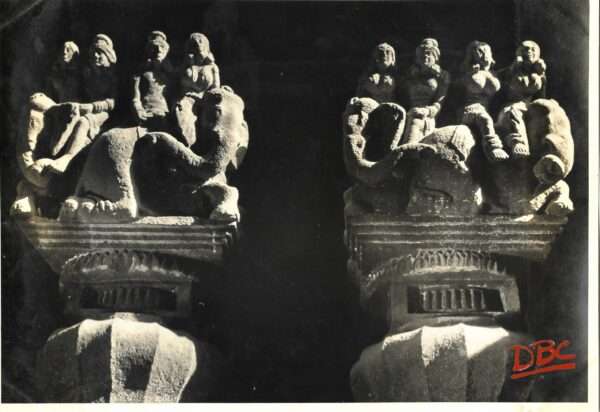 KARLA CAVE 1 DETAILS OF THE CAPITAL FIGURES ON THE PILLARS IN THE HALL