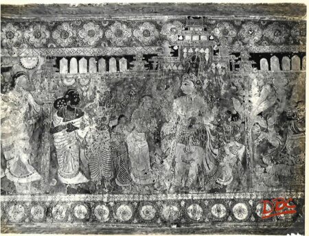 Lepakashi Veerabhadra temple Painting on the ceiling of Natya Mandapa