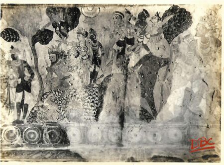 Lepakashi Veerabhadra temple Painting on the ceiling of Natya Mandapa