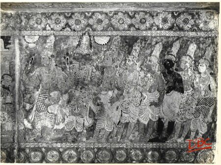 Lepakashi Veerabhadra temple Painting on the ceiling of Natya Mandapa