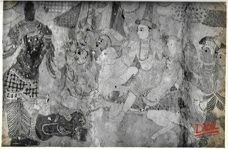 Lepakashi Veerabhadra temple Painting on the ceiling of Natya Mandapa