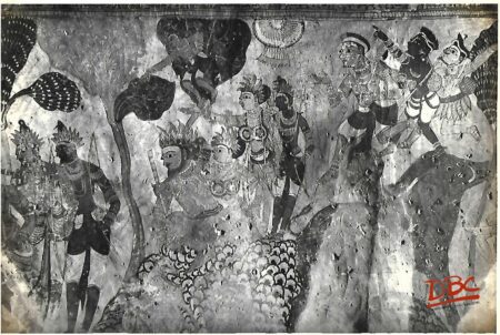 Lepakashi Veerabhadra temple Painting on the ceiling of Natya Mandapa