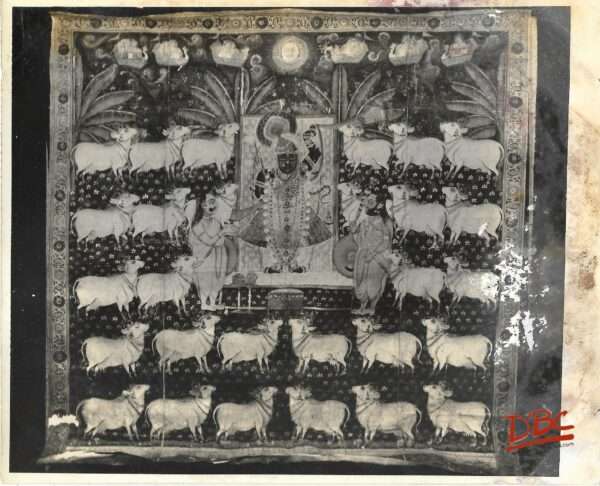 Nath Dwara Fig. Rajasthan Scroll (Krishna Flanked by Cow