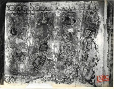 Lepakashi Veerabhadra temple Painting on the ceiling of Natya Mandapa