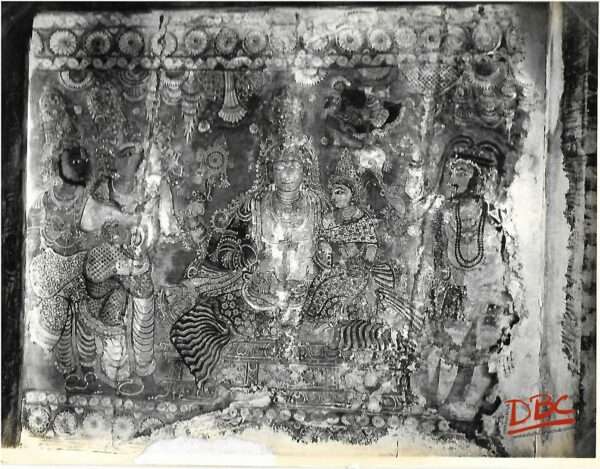 Lepakashi Veerabhadra temple Painting on the ceiling of Natya Mandapa