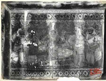 Lepakashi Veerabhadra temple Painting on the ceiling of Vishnu subshrine