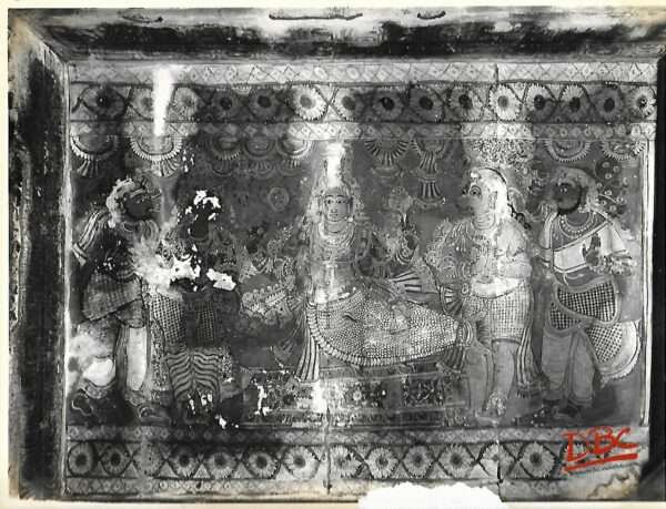 Lepakashi Veerabhadra temple Painting on the ceiling of Vishnu subshrine