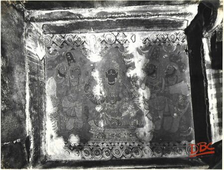 Lepakashi Veerabhadra temple Painting on the ceiling of Vishnu subshrine