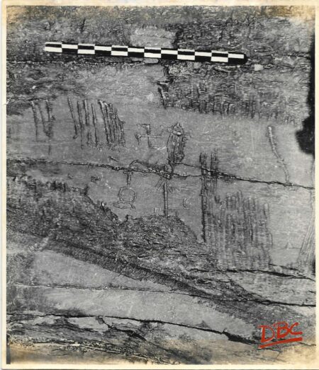 Rajgir : Inscription on the Roof Top of Sone Bhandar Cave.