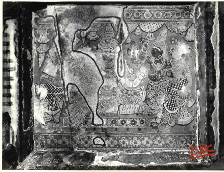 Lepakashi Veerabhadra temple Painting on the ceiling of Kishna sub- shrine