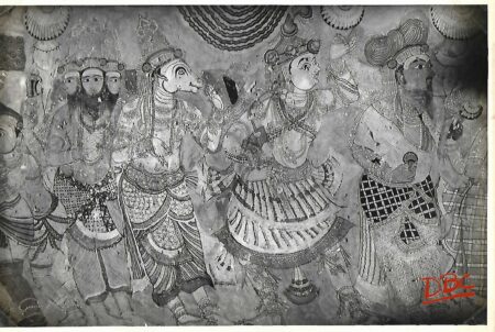 Lepakashi Veerabhadra temple Painting on the ceiling of Natya Mandapa