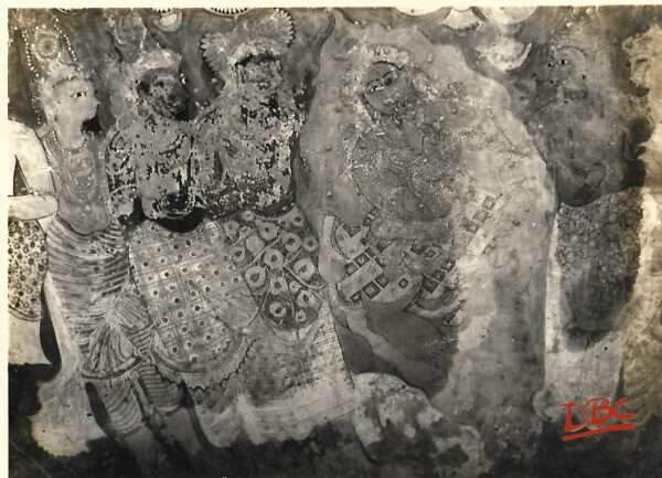 Lepakashi Veerabhadra temple Painting on the ceiling of Natya Mandapa