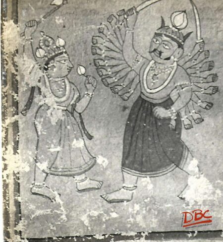 Rajasthan Paper painting Ravana (p) fighting