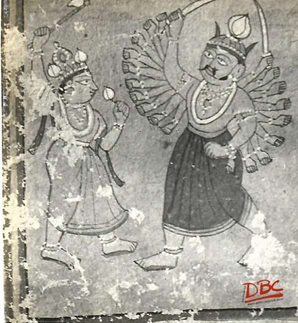 Rajasthan Paper painting Ravana (p) fighting