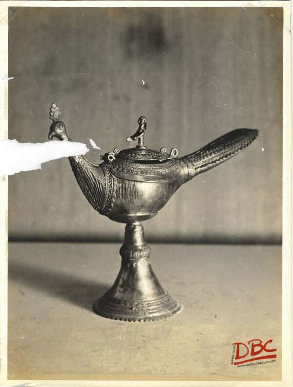 casket int the shape of a peacock (brass)