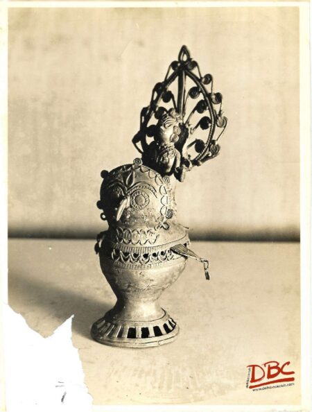 Laxmi on Owl Dhokre Art (Brass W. Bengal)
