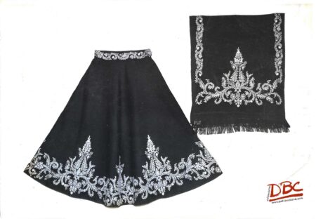 SKIRT AND SCARS WITH ZART WORK FROM KASHMIR